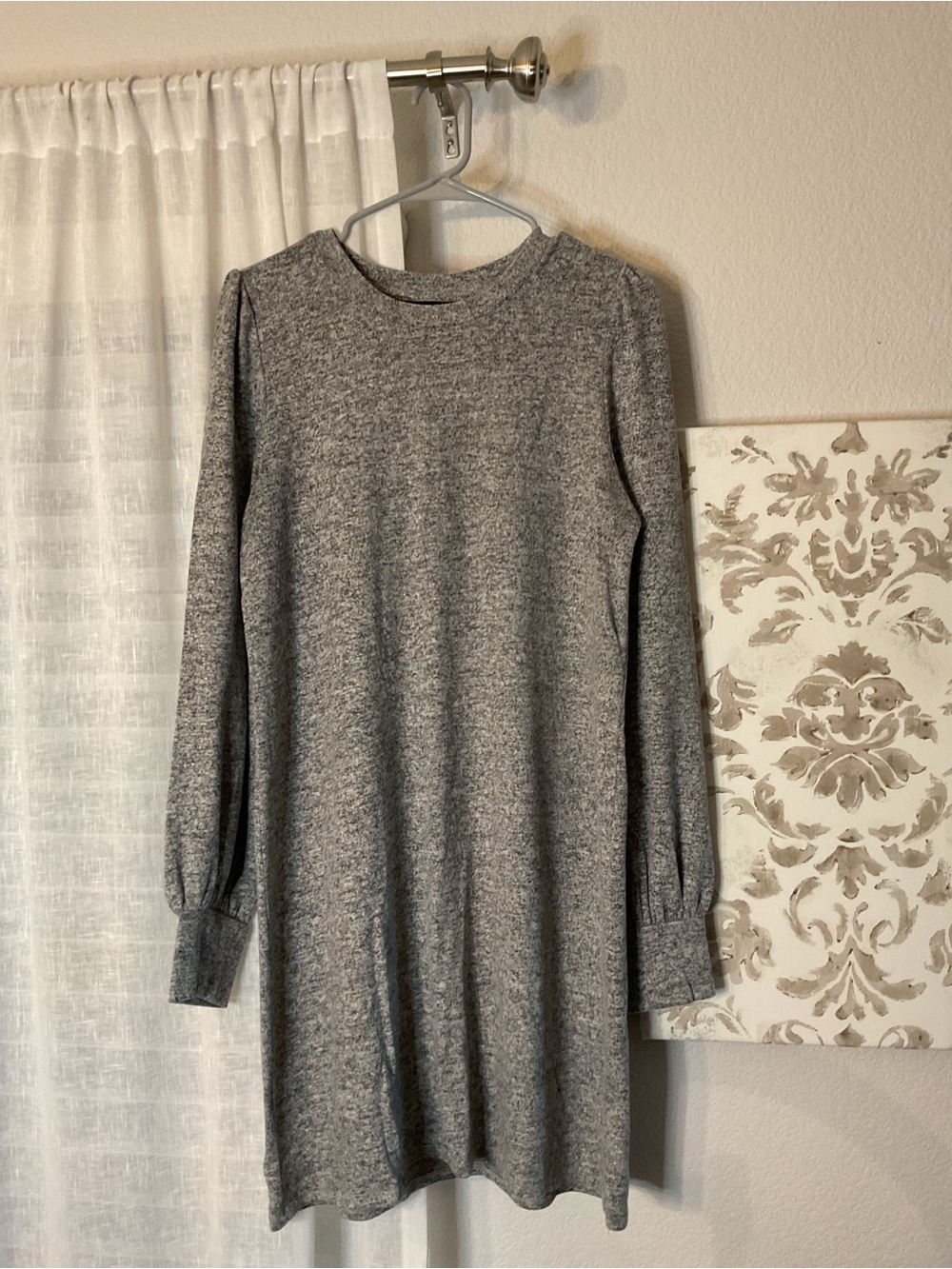 Lucky Brand Heather Gray Crewneck Sweater Dress